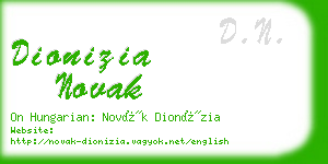 dionizia novak business card